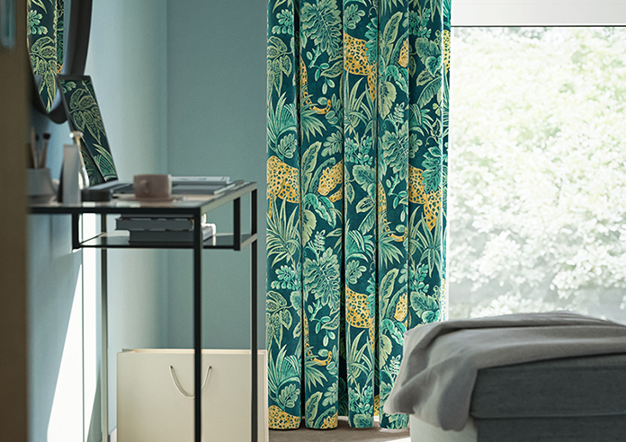 Leopard, Teal - Made to Measure Curtain - Image 5